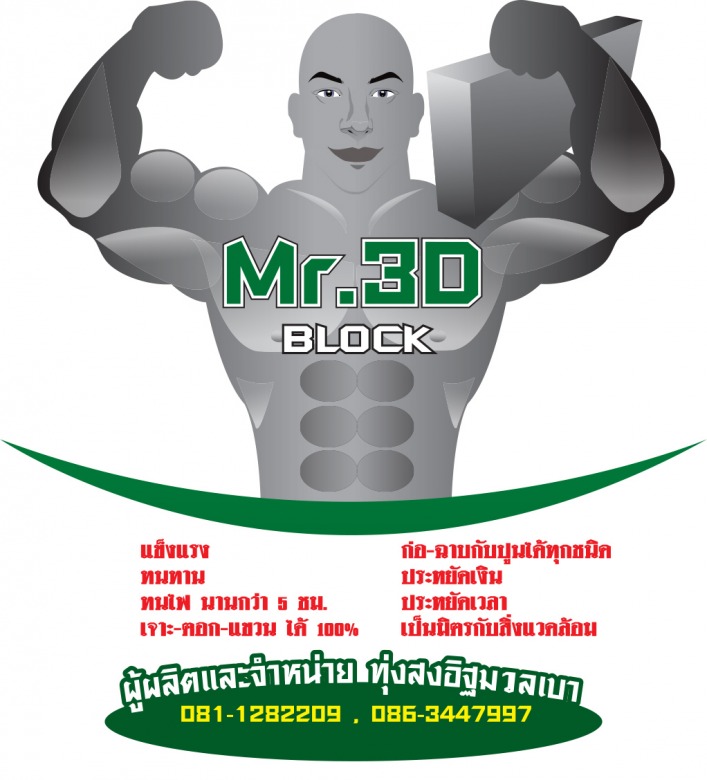 อิฐมวลเบาทนไฟ 3D Block